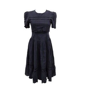 Vintage 80s the Square Black retro Rockabilly Pin-Up retro Dress sz Medium